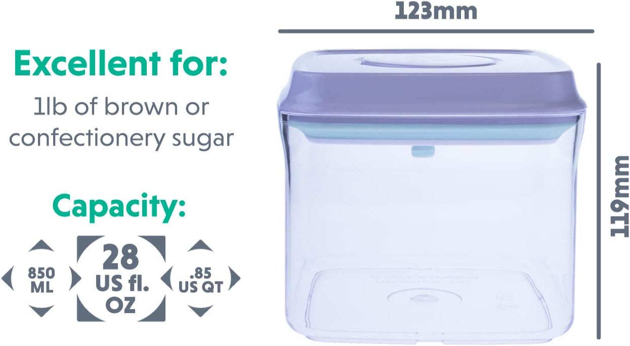 BopTop (1pc - 850ml) Airtight Food Storage Container – Mechanical Silicone Seal Canister - BPA-Free