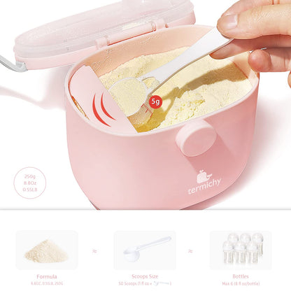 Termichy Baby Formula Dispenser, Portable Milk Powder Dispenser Container with Carry Handle and