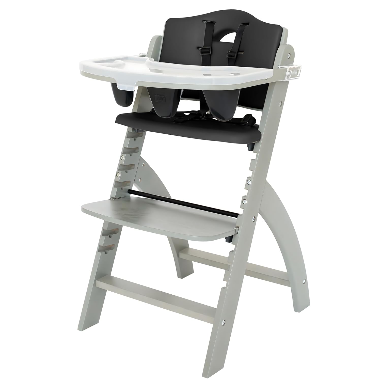 Abiie Beyond Junior Wooden High Chair with Tray - Adjustable and Convertible High Chair for Babies