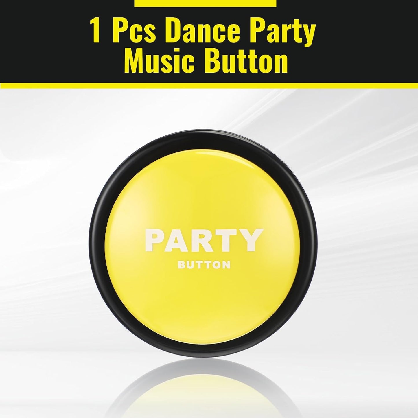 Dance Party Button with Music Sound Button Desk Toys for Office for Adults Classroom Buzzers Novelty Fun Gag Gifts Office Toys Desk Decor Gadget, 4.5 x 4.5 x 1.5 Inch (Yellow)