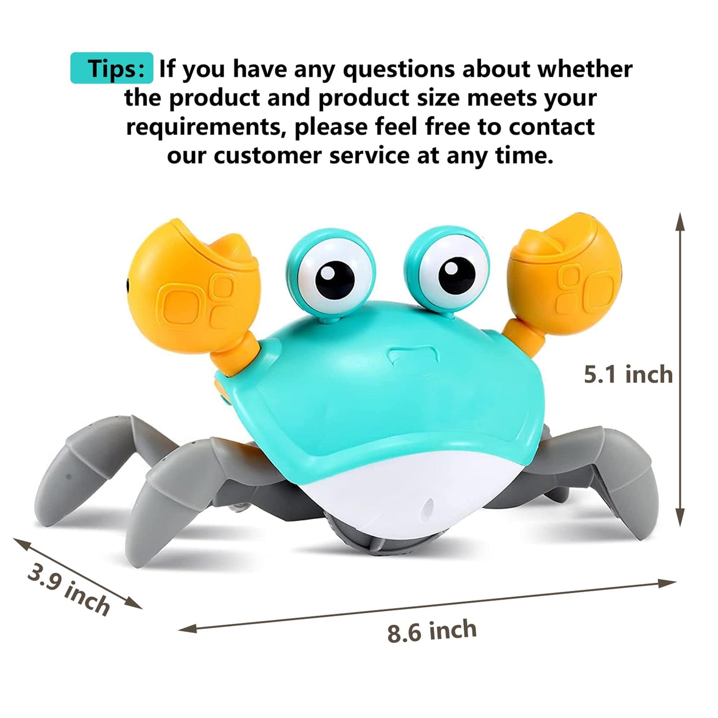 control future Crawling Crab Toy for Little Ones, Tummy Time Toy with Music and Lights, Interactive
