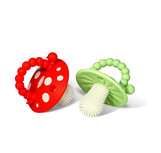 RaZbaby Soft Silicone Infant & Baby 3M+ Teether Toy Massaging Bristles Teething Relief Pacifier