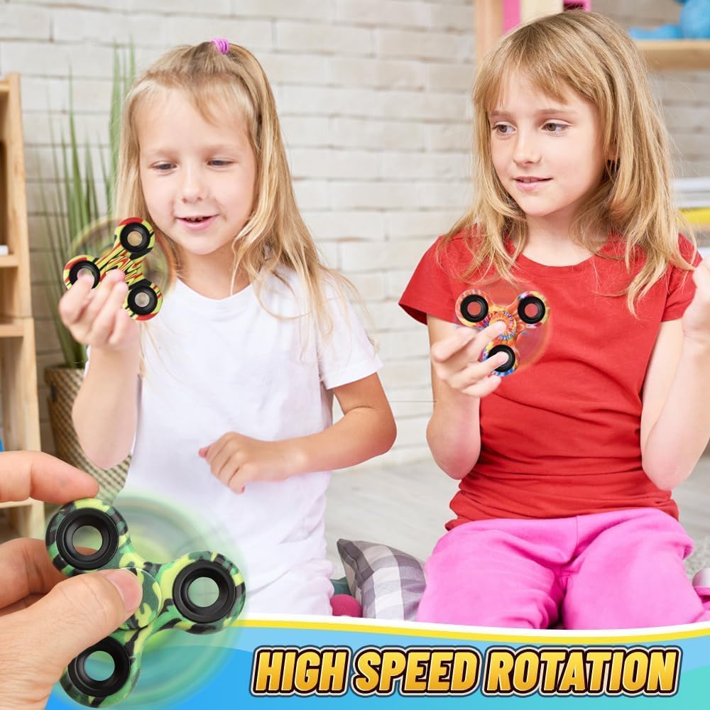 12 Pack Fidget Spinner Toy Bulk for Kids Adults, Metal Tri-Spinner Fidget Set, Hand Spinner for