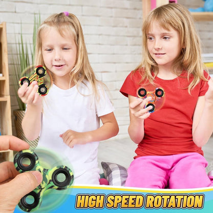 12 Pack Fidget Spinner Toy Bulk for Kids Adults, Metal Tri-Spinner Fidget Set, Hand Spinner for