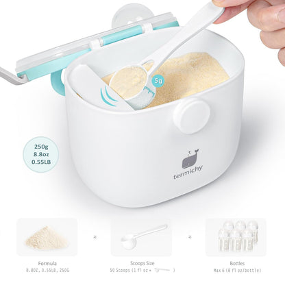Termichy Baby Formula Dispenser, Portable Milk Powder Dispenser Container with Carry Handle and