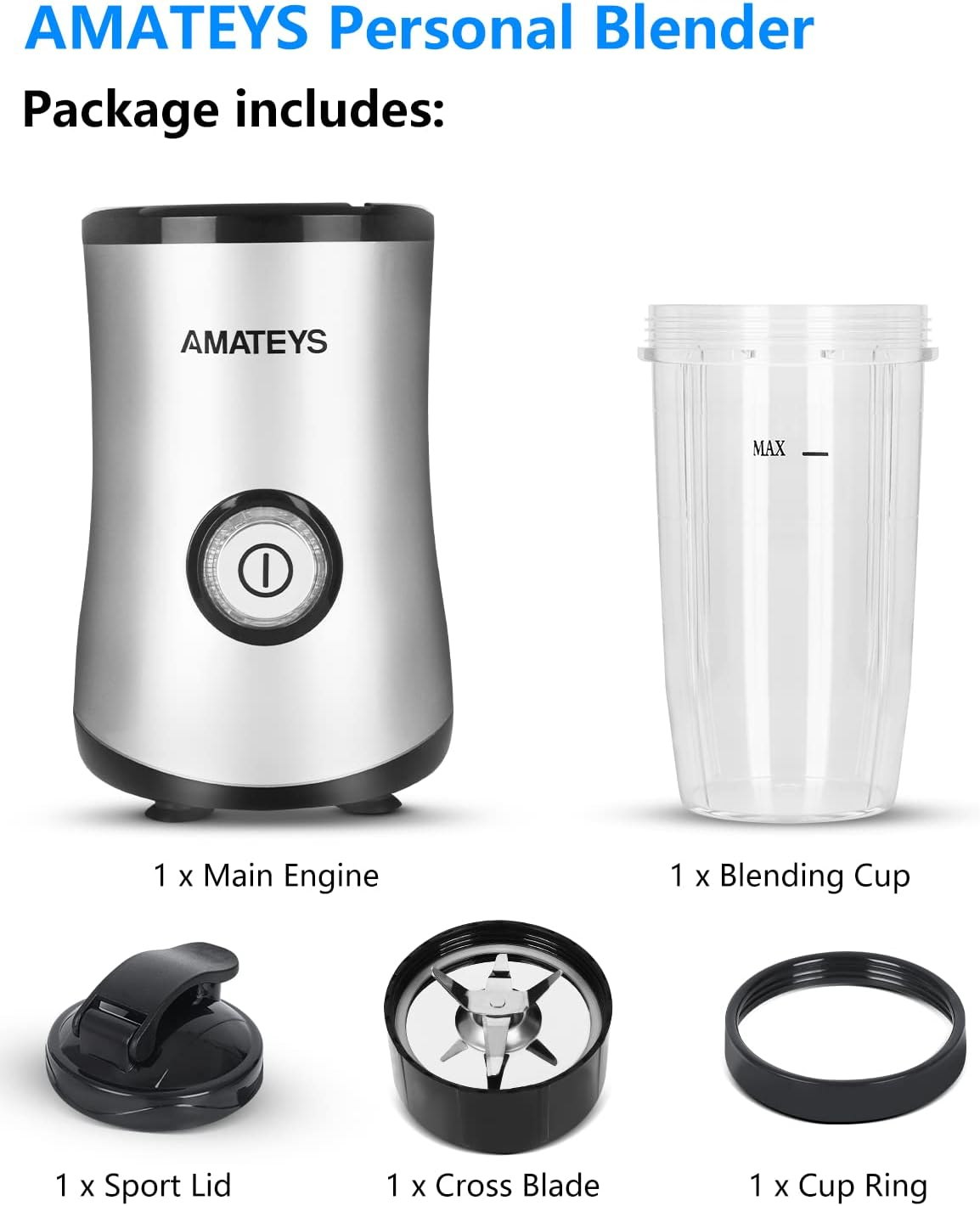 Personal Blender with Button,350W Professional Kitchen Blender for Smoothies and Shakes,Portable