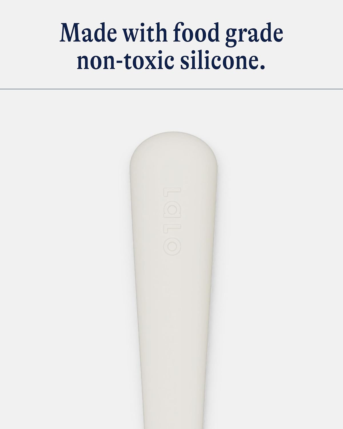 Lalo Utensils - Toddler Fork and Spoon Set - Stainless Steel and Silicone Ergonomic Toddler Utensils - Children Safe Flatware Set - 2 Pieces - Oatmeal