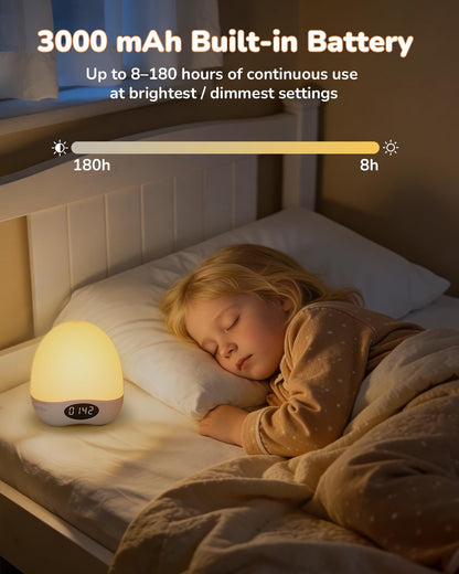 TOZING Egg Night Light for Nursery, Portable Rechargeable Baby Nightlight with Touch Control & RGB