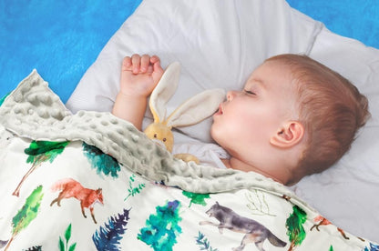 4 Pack Soft Woodland Baby Blankets（30“X40 for Unisex Girls or Boys Breathable Gender Neutral