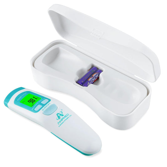 Amplim Non-Contact Forehead Thermometer & Case for Adults, Kids, Baby, FDA Cleared, Medical Grade
