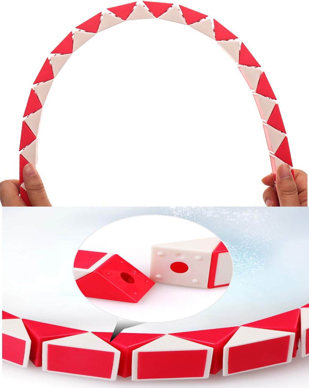 2 Pack Fidget Magic Snake Cube Puzzles Twist Ruler Speed Cubes Brain Teaser Game Toys for Kids Random Color (60 Block)