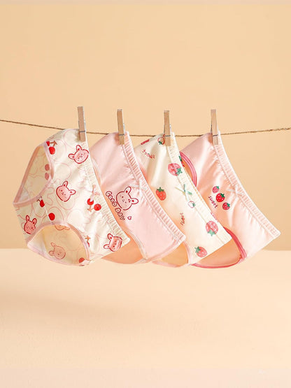 Haloumoning Girls Underwear Soft Cotton Underwear Toddler Girls Briefs Kids Comfy Panties,4-pack