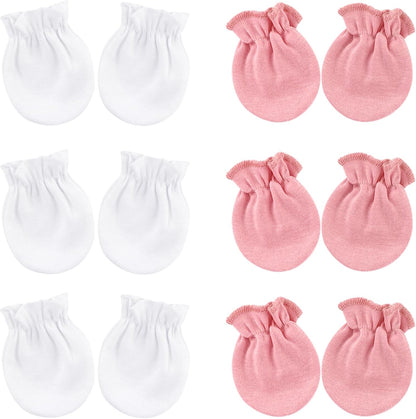 BQUBO Newborn Infant Toddler Mittens No Scratch Cotton Elastic Wrist Gloves Hypoallergenic for 0-6 Months Baby Boys Girls