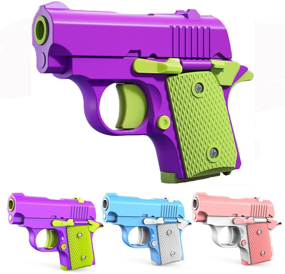 Fidget Toys Pistol, 3D Gravity Mini 1911 Fidget Pistol Toys,Fidget Sensory Toys,Stress Relief for