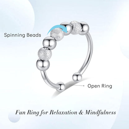 INFUSEU Funny Spinner Fidget Rings for Women Girls Anti Anxiety Stress Worry, Adjustable Size