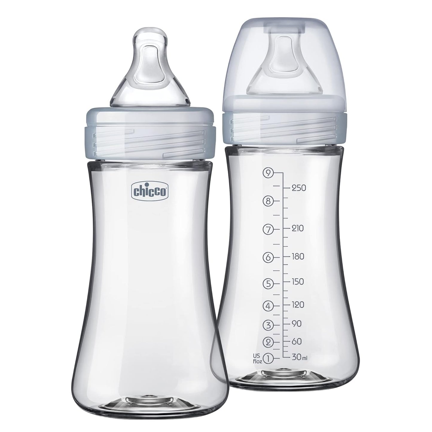 Chicco Duo 9oz. Hybrid Baby Bottle with Invinci-Glass Inside and Plastic Outside | Dishwasher