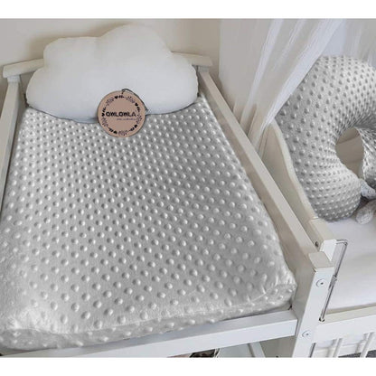 Owlowla Changing Pad Cover, Soft Minky Dots Changing Table Sheets for Baby Boy and Girl(Silver Gray)