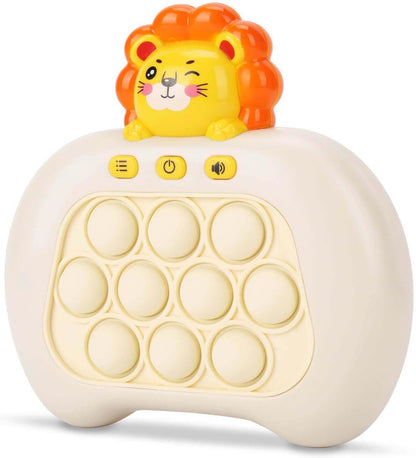 Fast Push Pop Game It Fidget Toys Pro for Kids Adults, Handheld Game Machine, Squeeze Poppet Sensory Electric Quick Push Bubble Toy, Birthday Gifts for Boys Girls Teens （Lion）