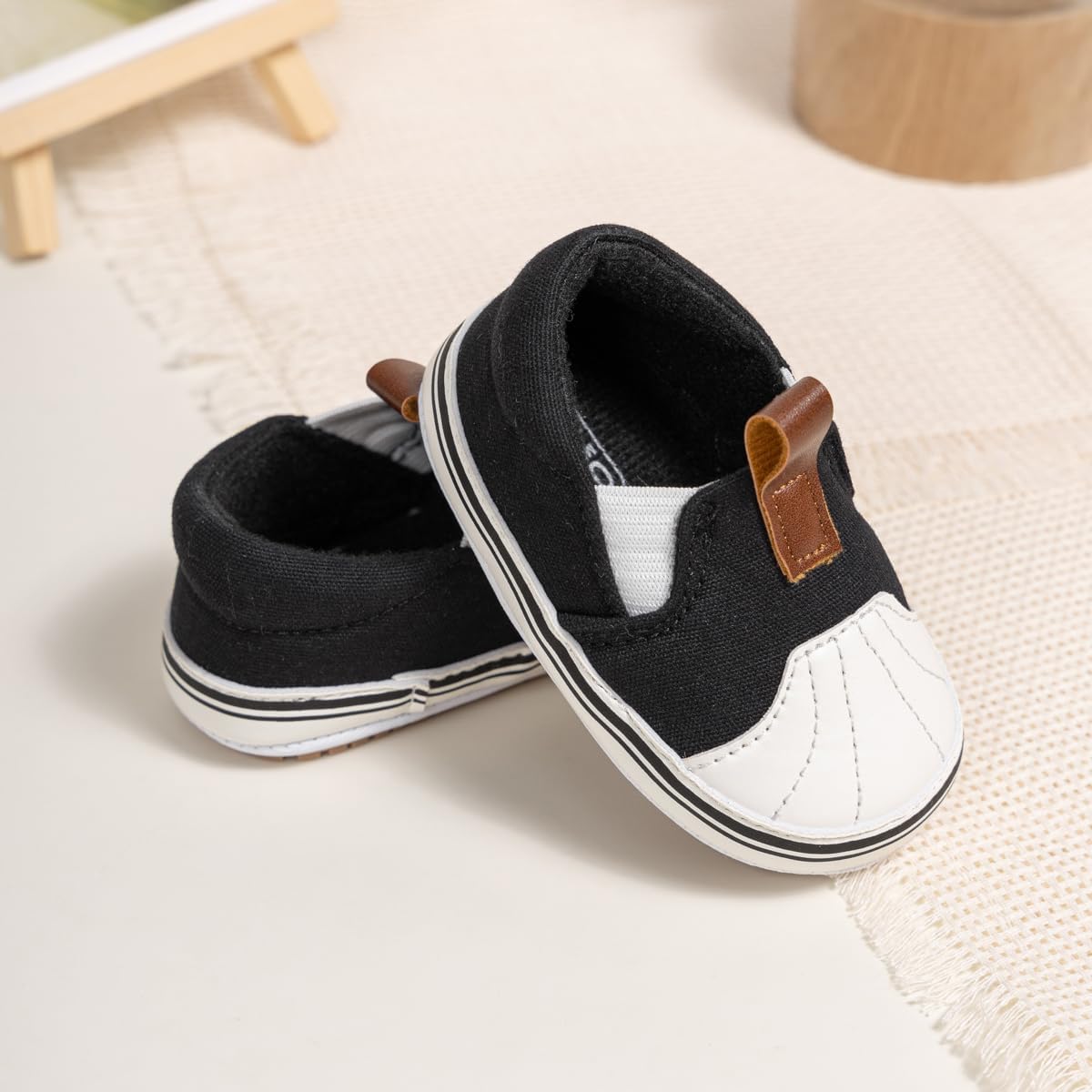 Morbido Infant Baby Boys Girls Canvas Sneaker Toddler Slip On Anti Skid Newborn First Walkers Candy Shoes for 0-18 Months