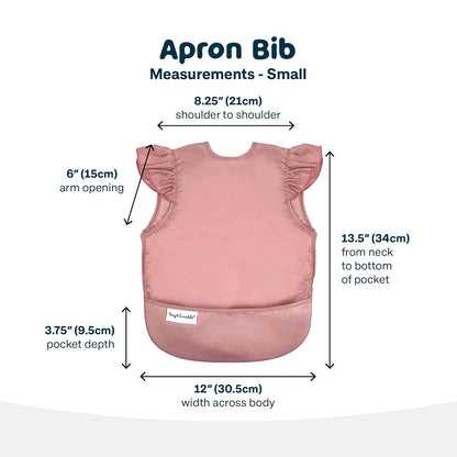 Tiny Twinkle Mess Proof Baby Bib - Waterproof & Lightweight Baby-Led Weaning Apron | 100% Recycled Polyester, Easy Clean & Machine Washable (Taupe, Small 6-24 Months)