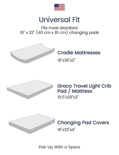 TotAha Premium Stretchy Changing Pad Cover, Buttery Soft Diaper Changing Pad Covers for Girls Boys, Super Stretchy Jersey Knit Changing Table Covers2-Pack, Purple Butterfly