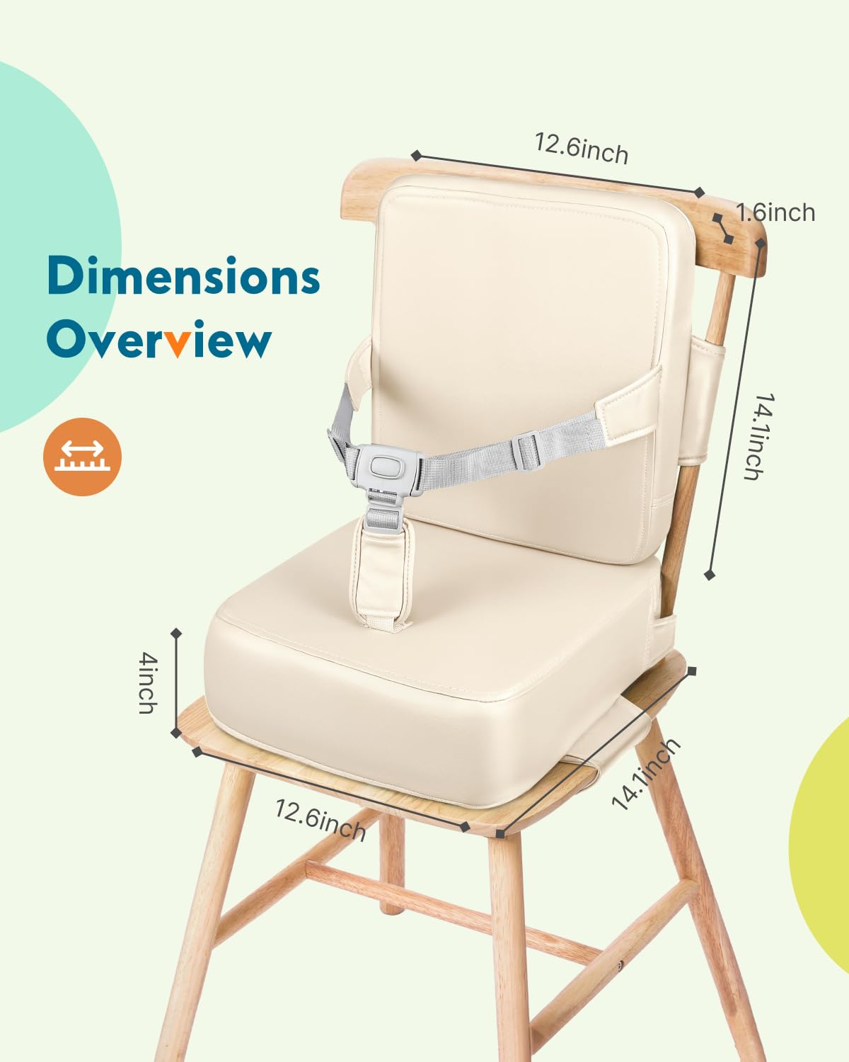 HOMEAL Toddler Booster Seat for Dining Table - Toddler Dining Cushion with Wipeable Surface