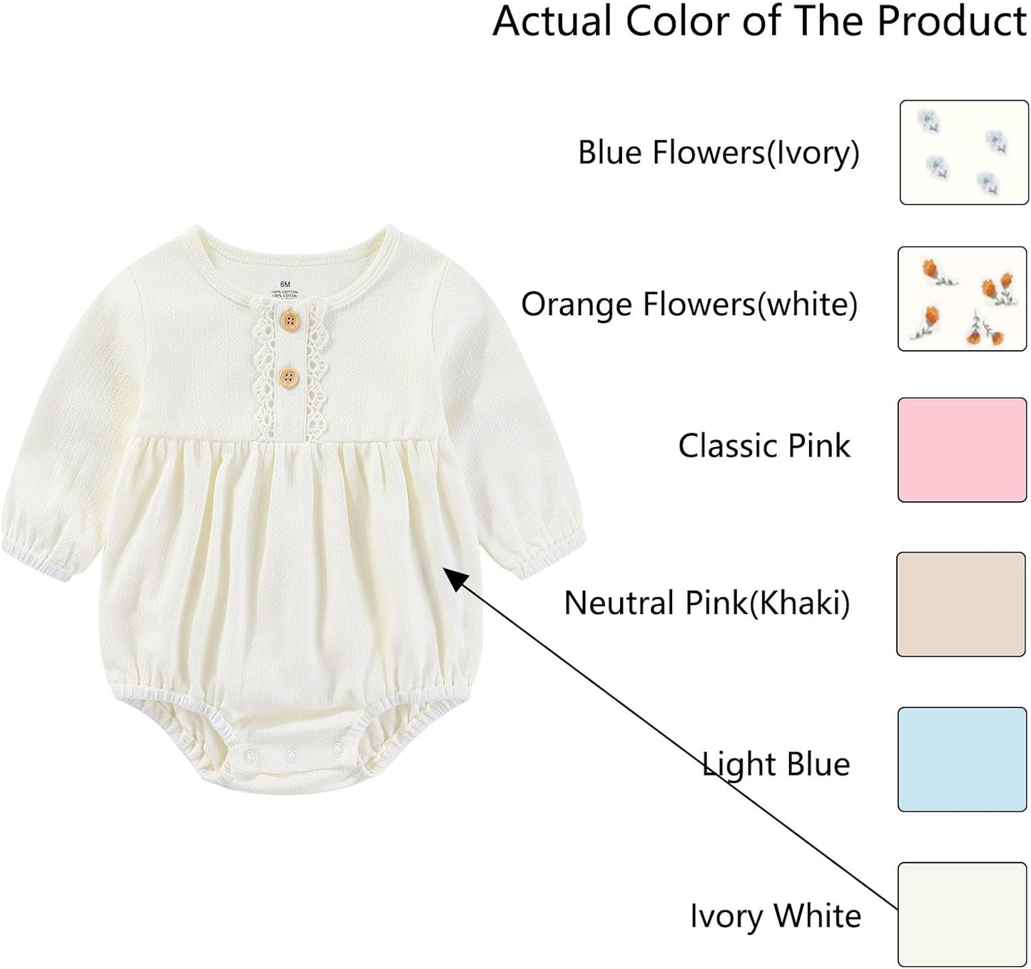 Baby Girl Clothes Cotton Bubble Romper Floral Bodysuits Infant Outfit Set