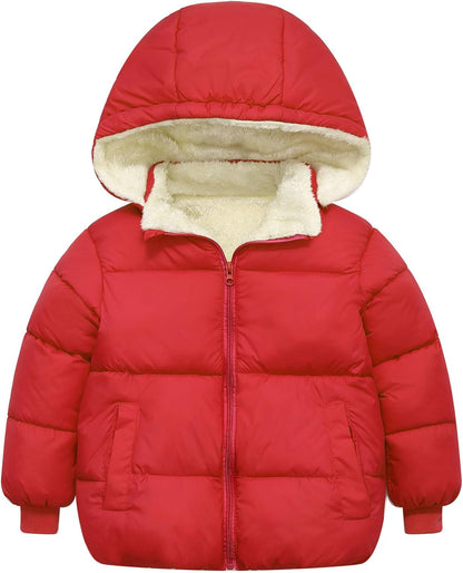TUONROAD 1-6T Baby Girl Boy Winter Fleece Coats Toddler Warm Puffer Jackets Kids Down Alternative Outerwear