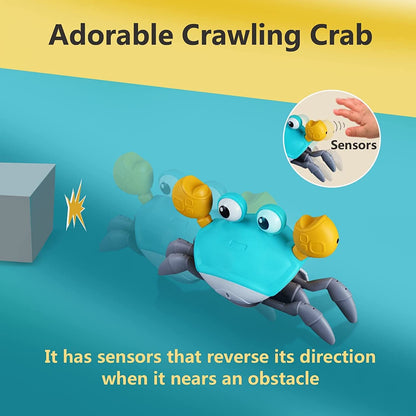 control future Crawling Crab Toy for Little Ones, Tummy Time Toy with Music and Lights, Interactive