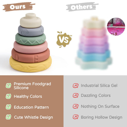 Mini Tudou Stacking Nesting Rings Baby Toy 6 PCS 4.7in for 6 Months+