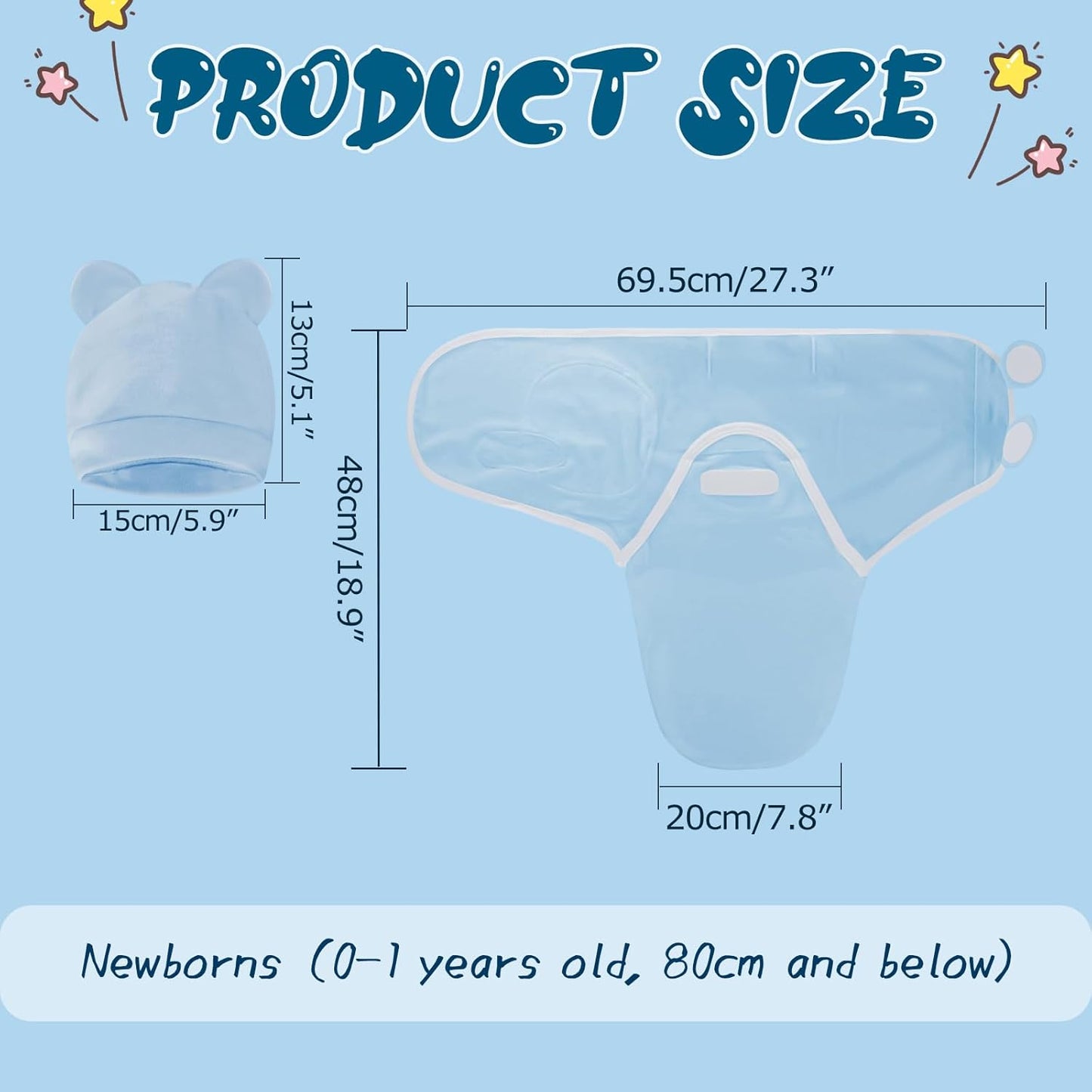 Baby Swaddle Sleep Sacks with Hats for 0-3 Months Baby Swaddle Blanket Wrap Newborn Swaddles Sack