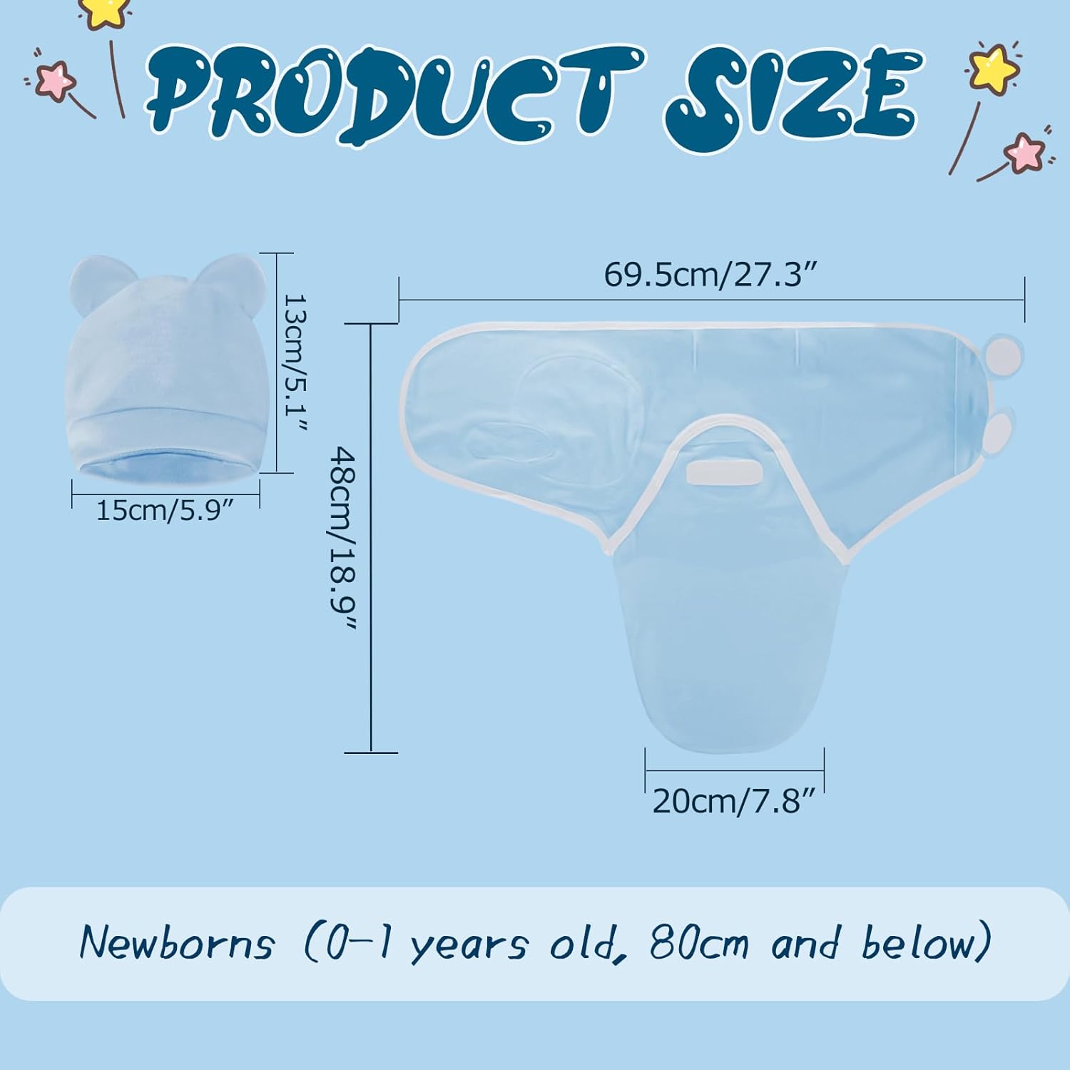 Baby Swaddle Sleep Sacks with Hats for 0-3 Months Baby Swaddle Blanket Wrap Newborn Swaddles Sack