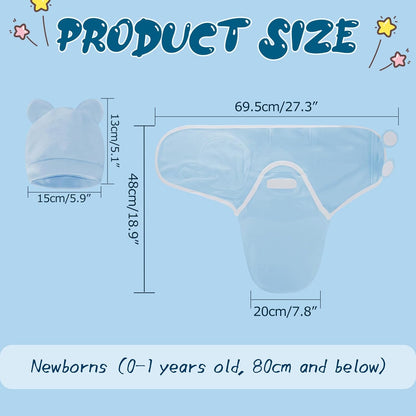 Baby Swaddle Sleep Sacks with Hats for 0-3 Months Baby Swaddle Blanket Wrap Newborn Swaddles Sack
