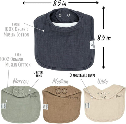DiaperSquad's Baby Bibs for Drooling and Teething, Bibs for Boys, Baby Girl - Solid Cotton Baby Drool Bibs