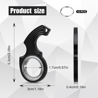 2pcs Key Chain Spinner Fidget Toy, Portable Finger Spinning Keychain with 2pcs Key Ring Funny Key