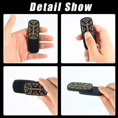 STONESTAR Carbon Fiber Fidget Slider, Trackless Fidget Slider Magnetic EDC Fidget Toy for Adults Home/Office Executive Desk Toys, ADHD/Autism (Black & Gold)
