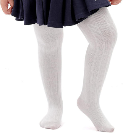 Marchare Baby Girls Tights Thick Solid Cable Knit Leggings Winter Warm Stockings For Toddler Girls 1/2/3/4/5 Pack