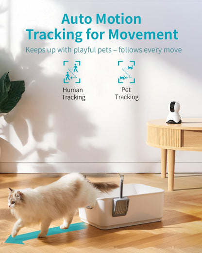 VIMTAG 4K Indoor Camera – Pet, Dog, Cat & Baby Monitor with Phone App, Audio & Speaker, Nanny Cam, 360° View, 5G/2.4G WiFi, Motion Tracking, AI Dection, Night Vision, Home Security, SD/Cloud Storage