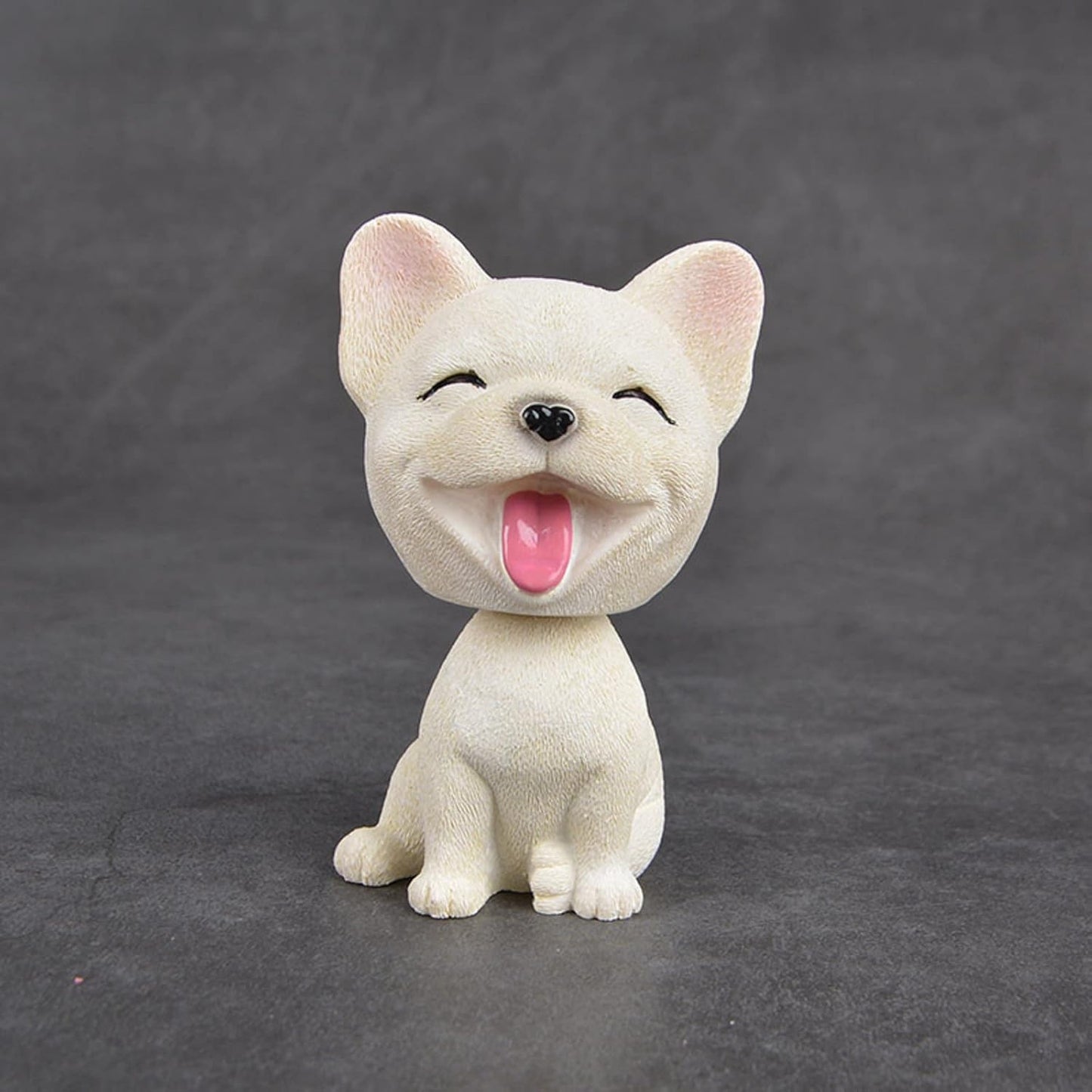 Resin Bobbing Head Dog Figurines Mini Bobblehead Puppy for Home Office Desk Car Dashboards Decor Ornaments (French Bulldog)