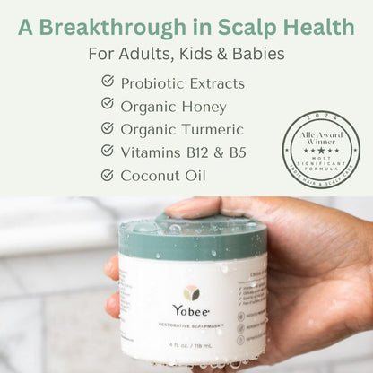 Yobee Restorative Scalp Mask - Dry Scalp Treatment Hair Mask - Probiotic Extracts, Organic Honey