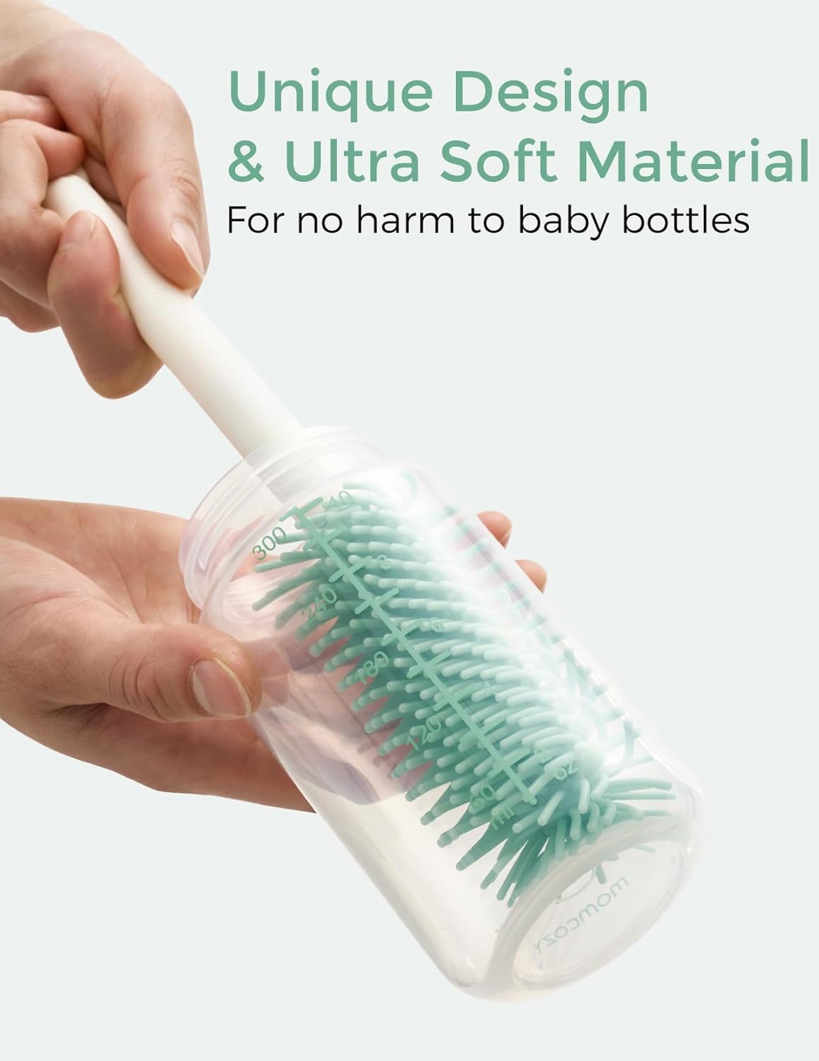 Momcozy Bottle Brush Set - Baby Bottle Cleaner Kit with Silicone Brush, Nipple Brush, Straw Brush