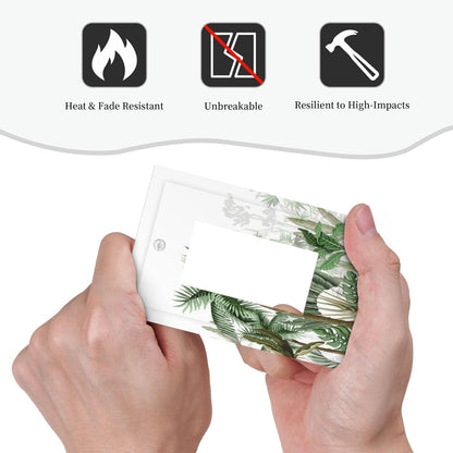 Palm Tree Banana Leaf Green Rainforest Natural Landscape Decorative Outlet Covers 1 Gang Single Rocker Light Switch Cover Plate Wall Plates GFCI Faceplate for Bed Room Living Room Decor