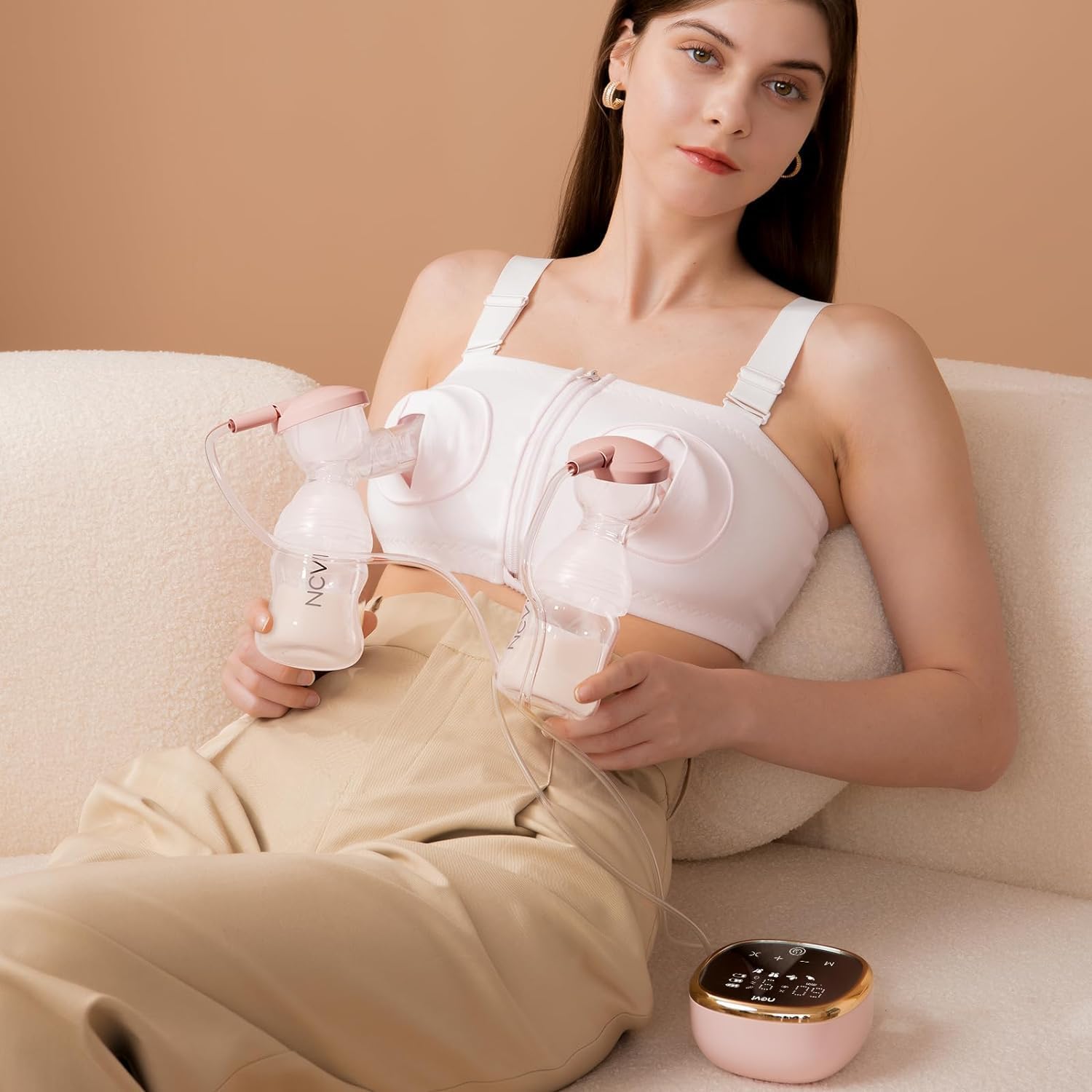 NCVI Electric Breast Pump 8782, Portable Hospital-Grade Double Pump with 4 Modes & 9 Levels