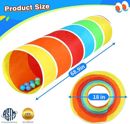 Kids Play Tunnel Tent for Toddlers, Colorful Pop Up Crawl Tunnel Toy for Baby or Pet with Breathable Mesh, Collapsible Gift for Boy and Girl Play Tunnel Indoor and Outdoor Game