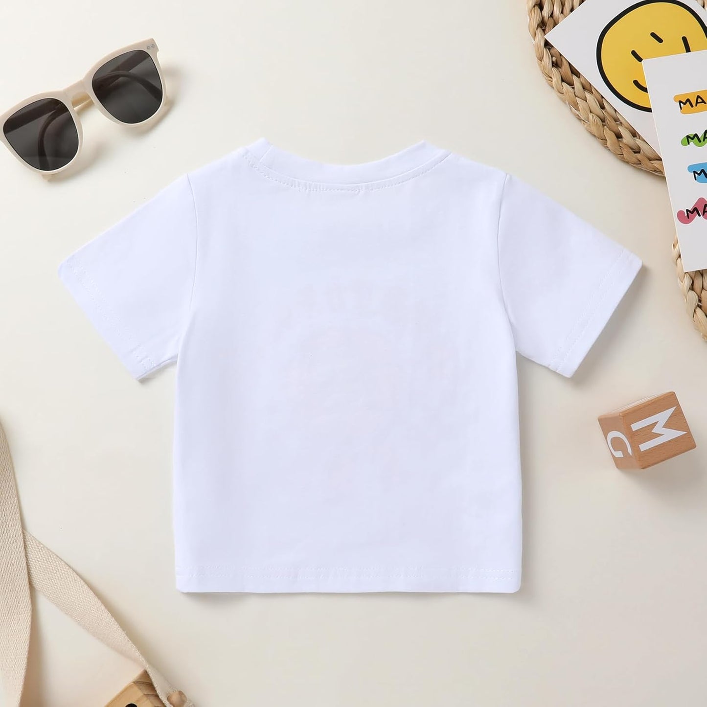 Happy Town Toddler Clothes Baby Boy Girl Smiley Face Shirt Short Sleeve T-Shirt Tee Summer Tops Outfits