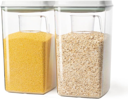 Pop Airtight Food Storage Containers Set with Lids, Large 4.2Qt/4L Food Containers with Scoop