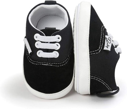 Morbido Infant Baby Boys Girls Canvas Sneaker Toddler Slip On Anti Skid Newborn First Walkers Candy Shoes for 0-18 Months