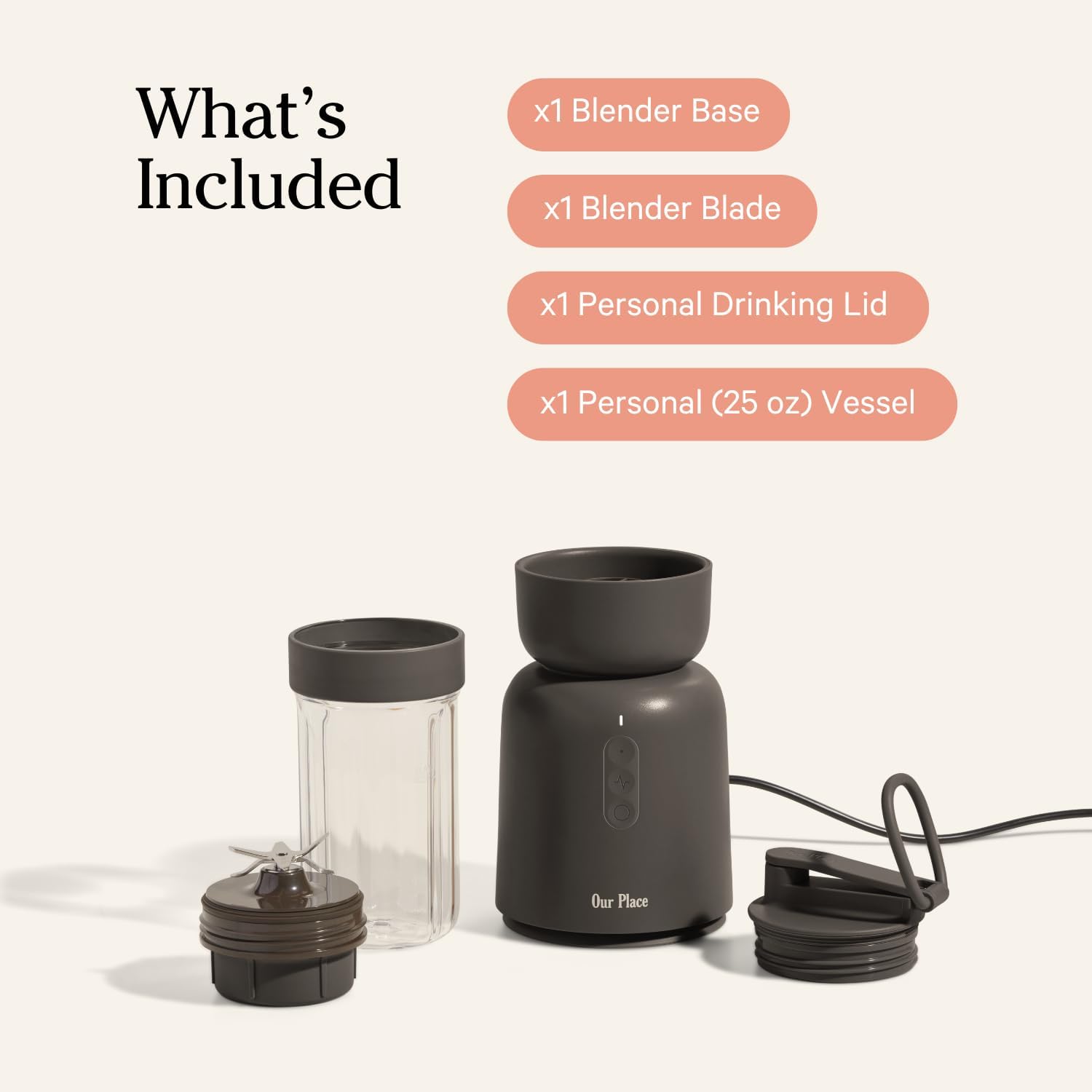 Our Place Splendor Blender - 1000W High-Power | Ultra-Sharp Blades | 2 Blending Modes | Includes 25
