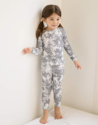 VAENAIT BABY 12M-12Y Toddler Kids Boys Girls 100% Cotton Marbling Tiedye Sung Fit Sleepwear Pajamas 2pcs Pjs Set