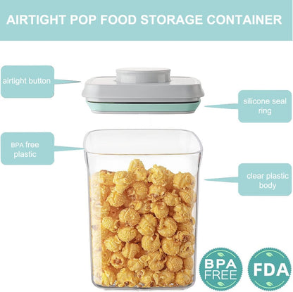 Airtight Food Storage Container - 2.1qt / 2050ml Rectangle Pop Containers With Lids, Bpa Free for